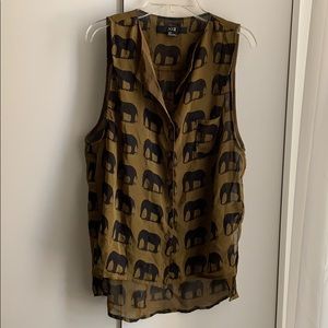 Elephant Sleeveless Blouse